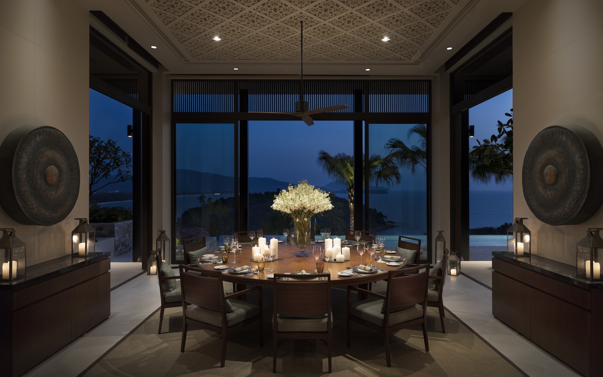 phuket | Layan Residences By Anantara Guest Room Dinning Room At Night 3 Sitecore 1920x1200 1920x1200 1