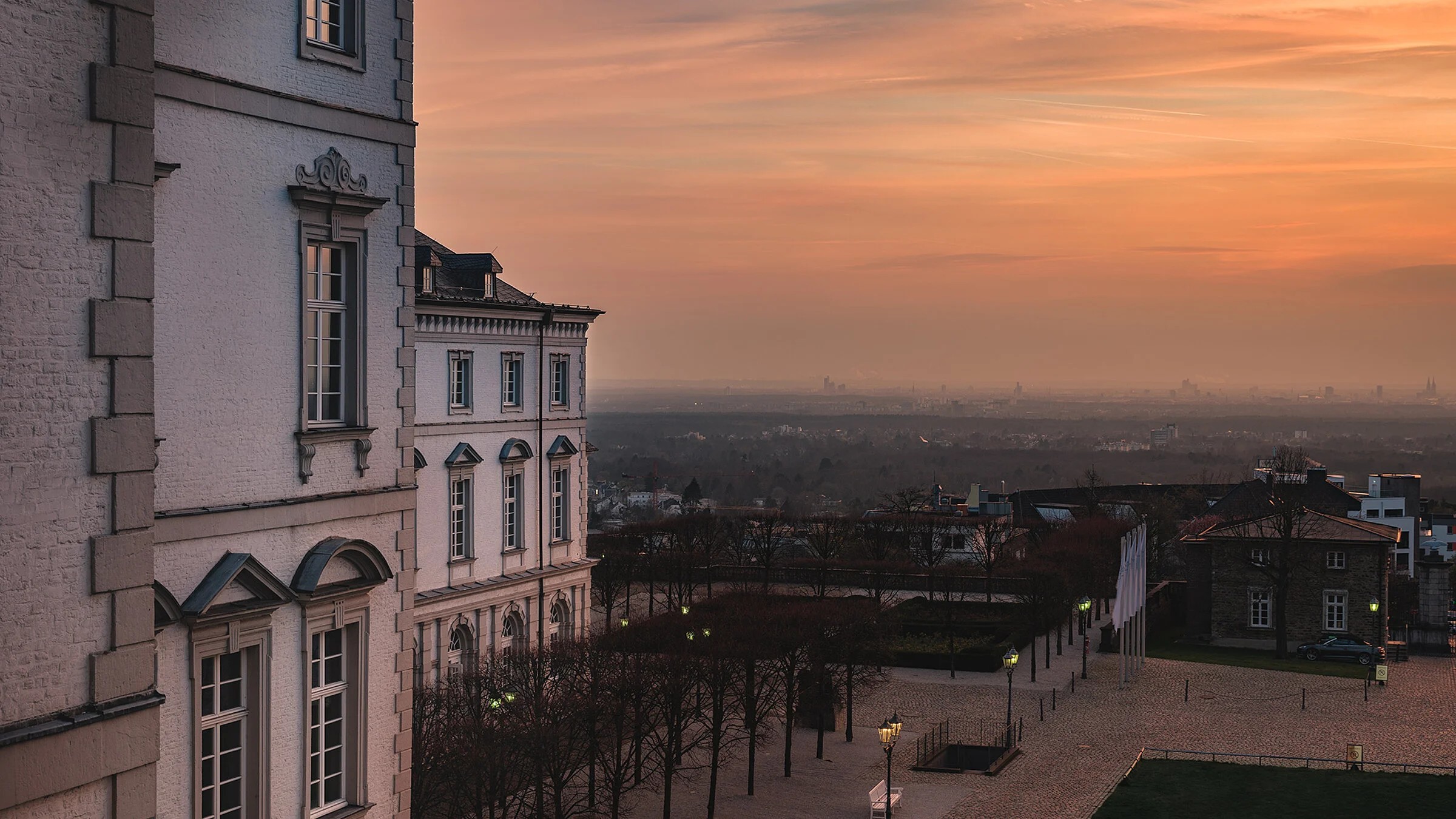 Schloss Bensberg 1 Schloss Bensberg, Sonnenuntergang
